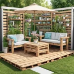 Turn Unused Pallets into Charming Outdoor Furniture for Your Backyard