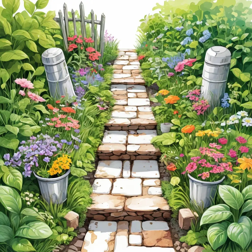 Easy DIY Garden Pathways Using Recycled Materials and Stylish Patterns