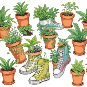 Make Eco-Friendly Plant Pots by Upcycling Old Sneakers and Containers